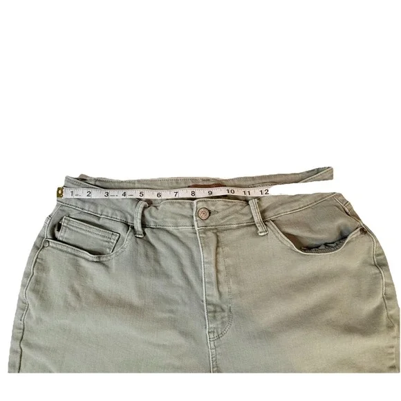 Judy Blue Garment Dyed Wide Leg Cropped Jeans Olive Green Size 0/24 - Picture 5 of 11